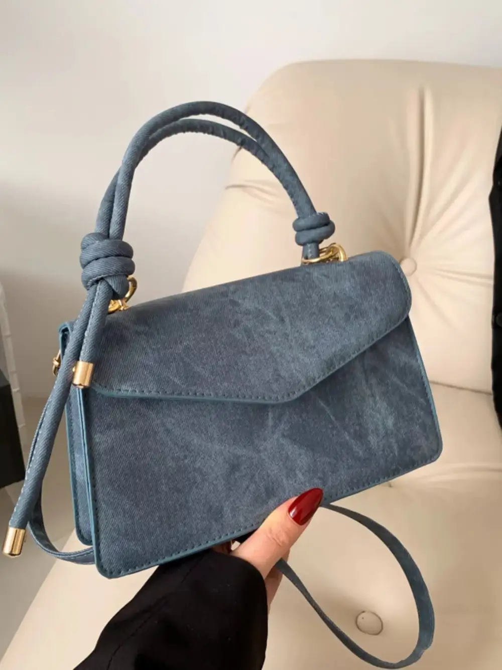 Flap Crossbody Bag with Top Handle