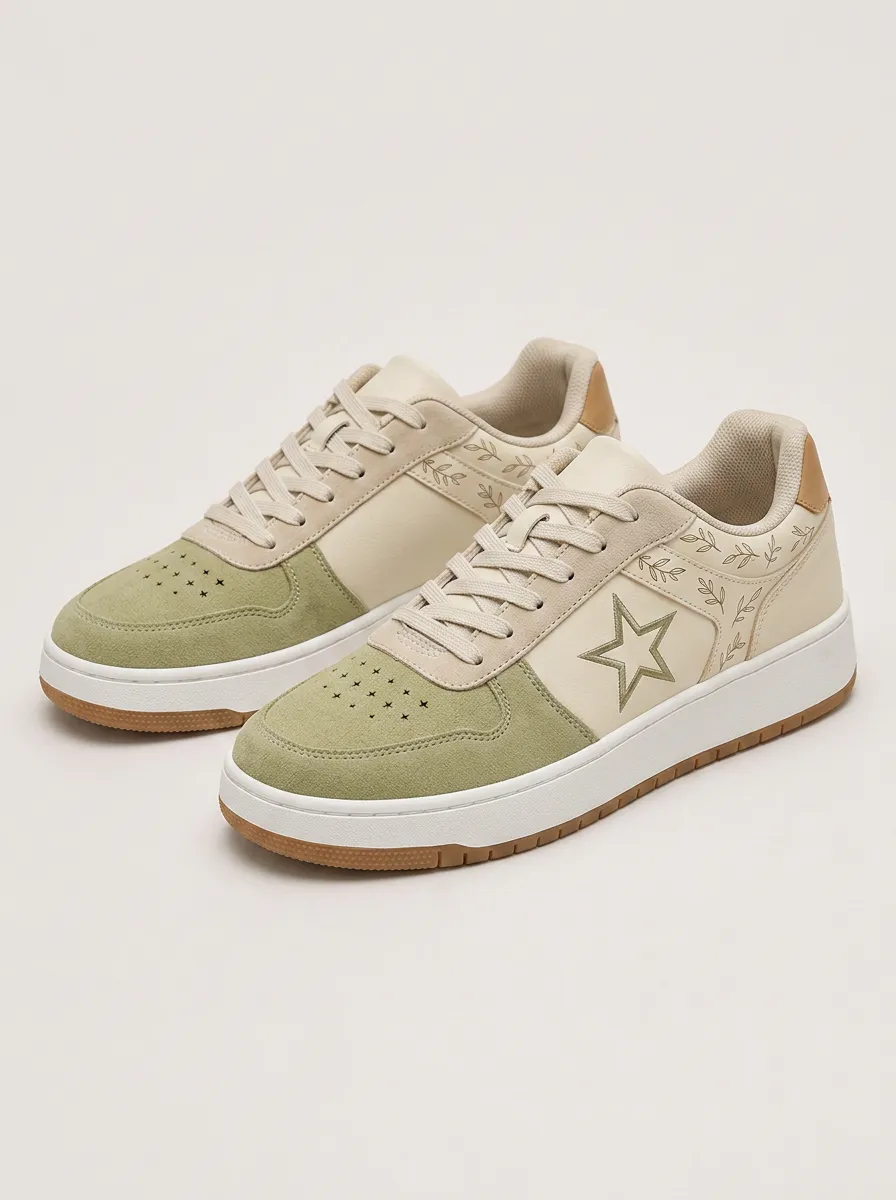 Men's Star Leaf Pattern Patterned Casual Skate Shoes