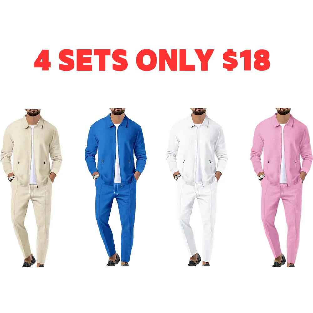 Men's Plain Zip Up Jacket & Drawstring Waist Pants Tracksuit Set, Men's Sportswear for Gym Workout Running, Casual Gym Wear, Tracksuit Outfit, Athletic Tracksuit, Casual Activewear, Gym Clothes Set, Athleisure Wear Set
