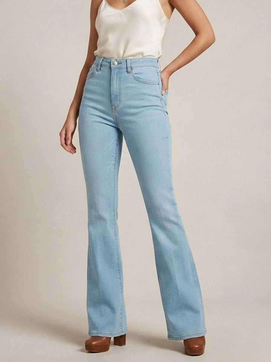 Easy-Wear High-Waist Stretch Women's High-Waist Stretch Flare Jeans