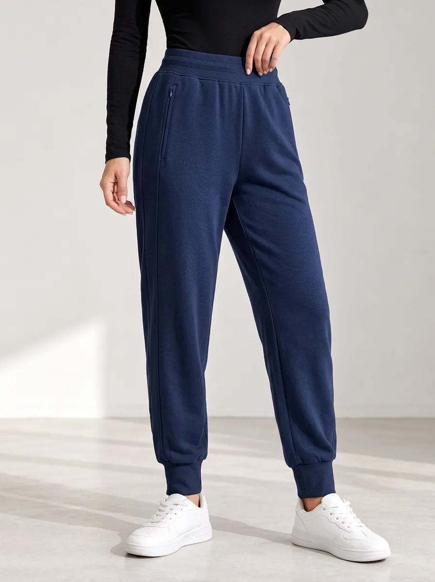 Women's Casual Zip Pocket Joggers