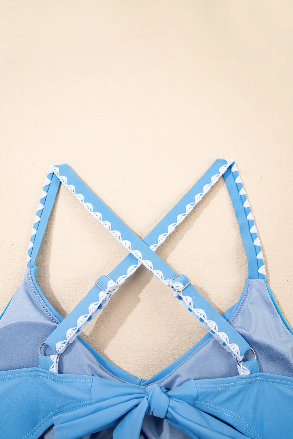 Ric Rac Trim Contrasted One Piece Swimsuit