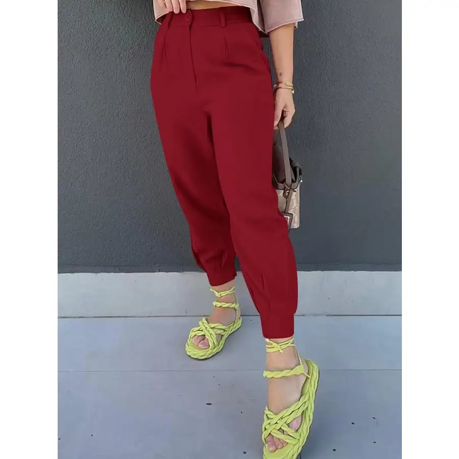 Classic High Waist Cropped Pants