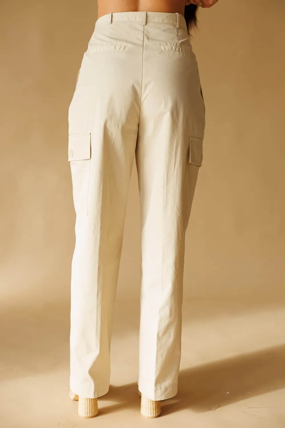 Straight-Leg Pleated Pocket-Detail Pants