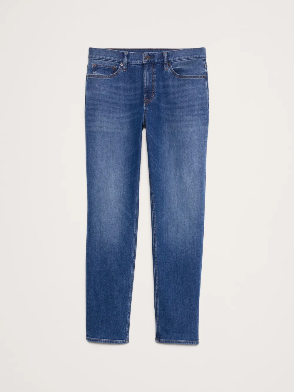 Men's  Medium Wash Straight Soft Cotton Jeans