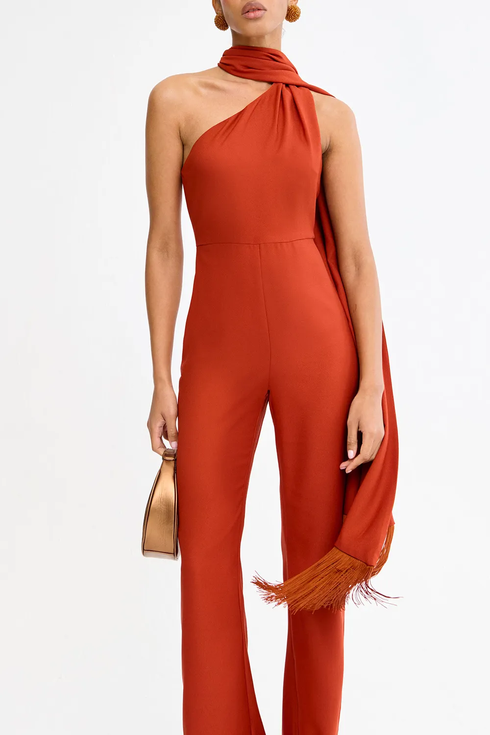 Women's Solid Color Halterneck Jumpsuit