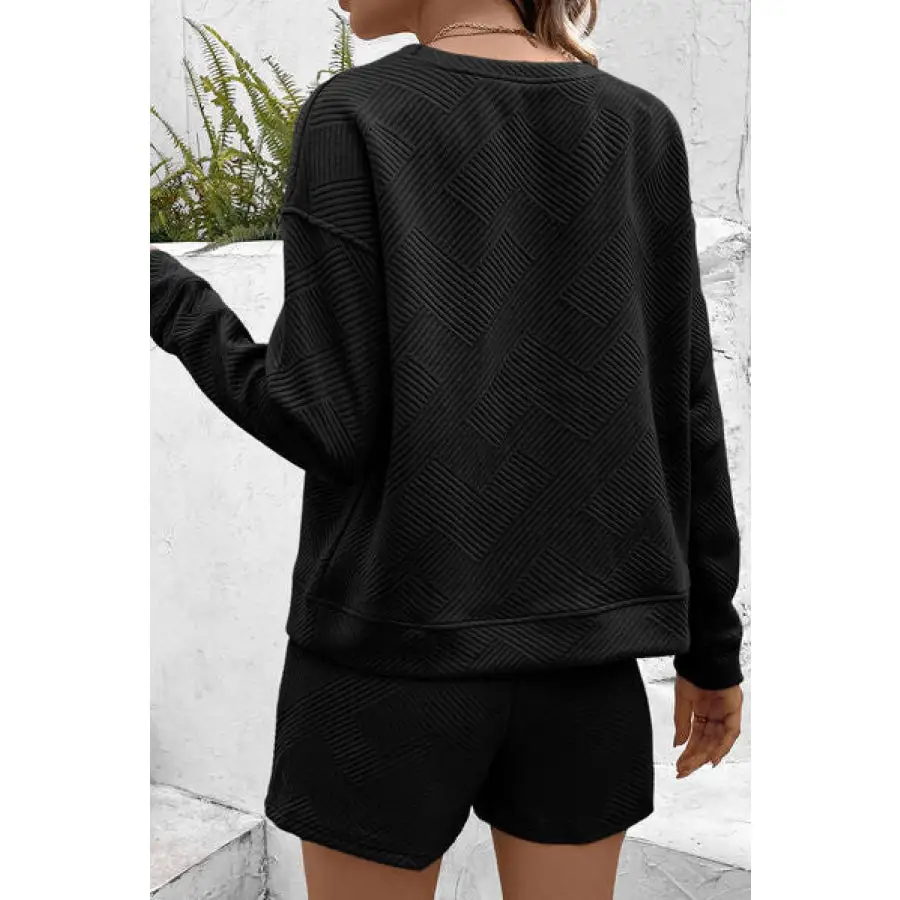 Relaxed Round Neck Dropped Shoulder Top and Shorts Set