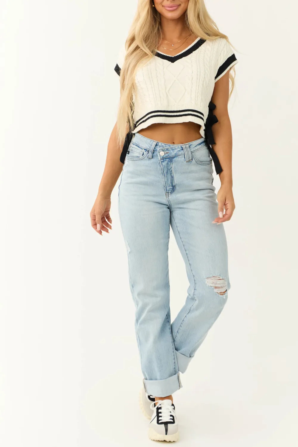 Light Wash Slightly Distressed Jeans