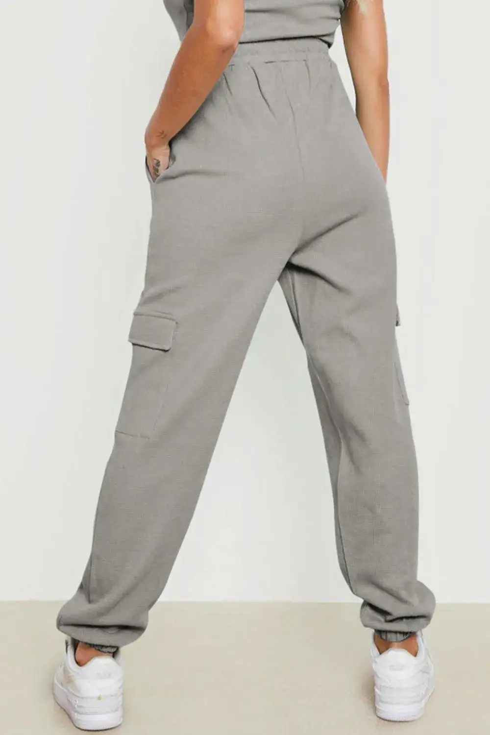 Polished Drawstring Pocket Detail Pants
