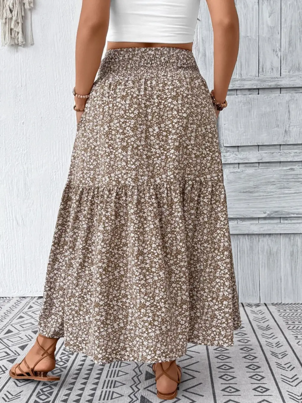 Relaxed Printed Floral Skirt
