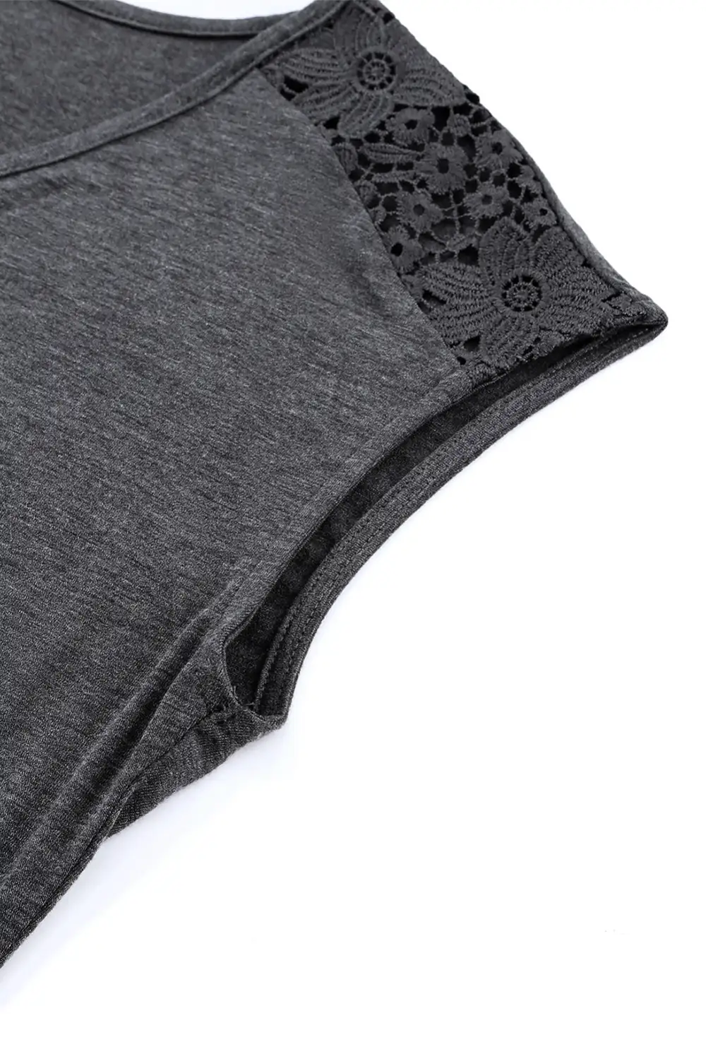 Zip Neck Lace Splicing Short