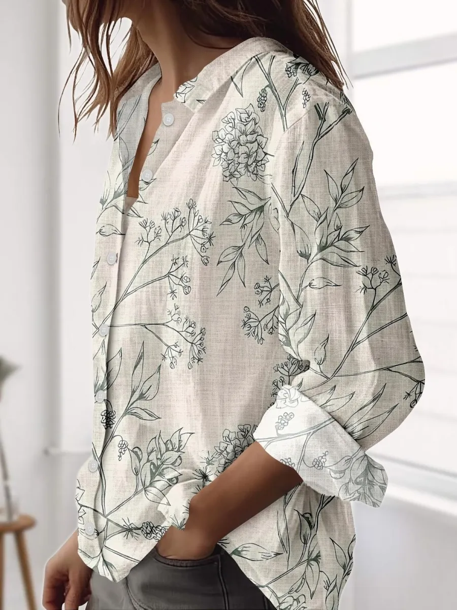 Line Art Floral Bird Shirt