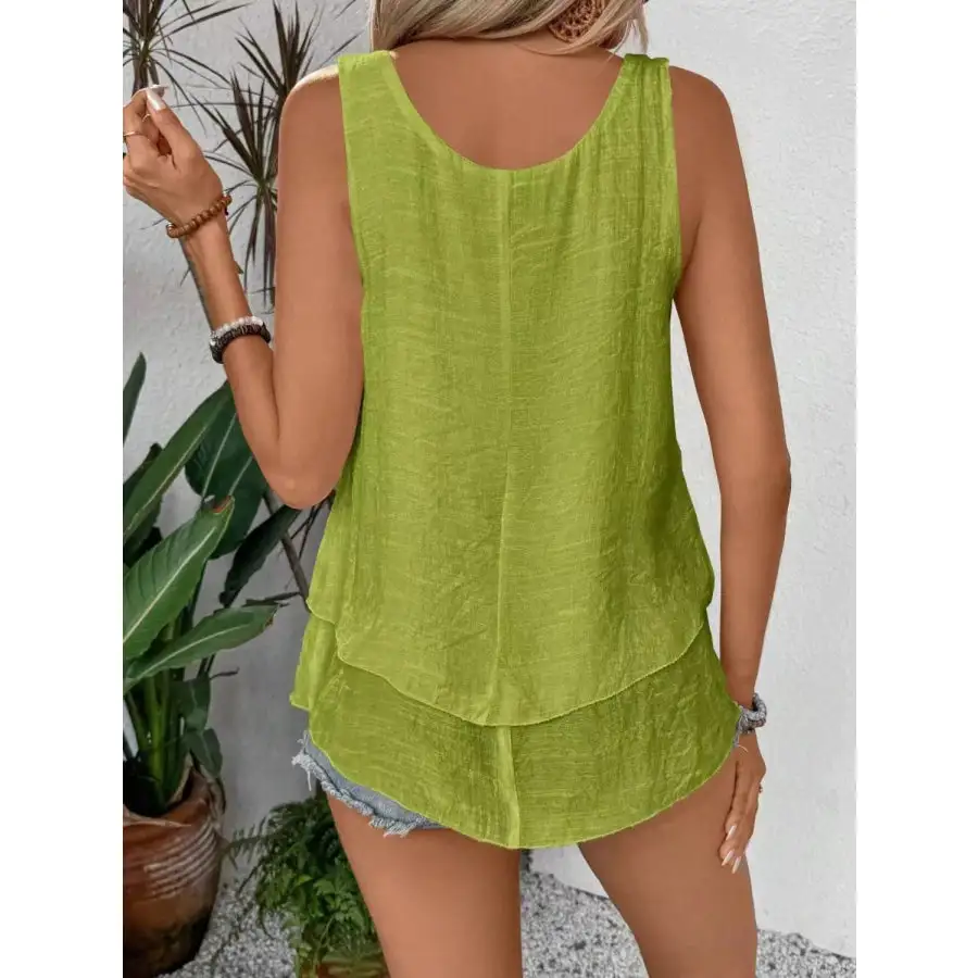 Wide-Strap Layered Tank Top