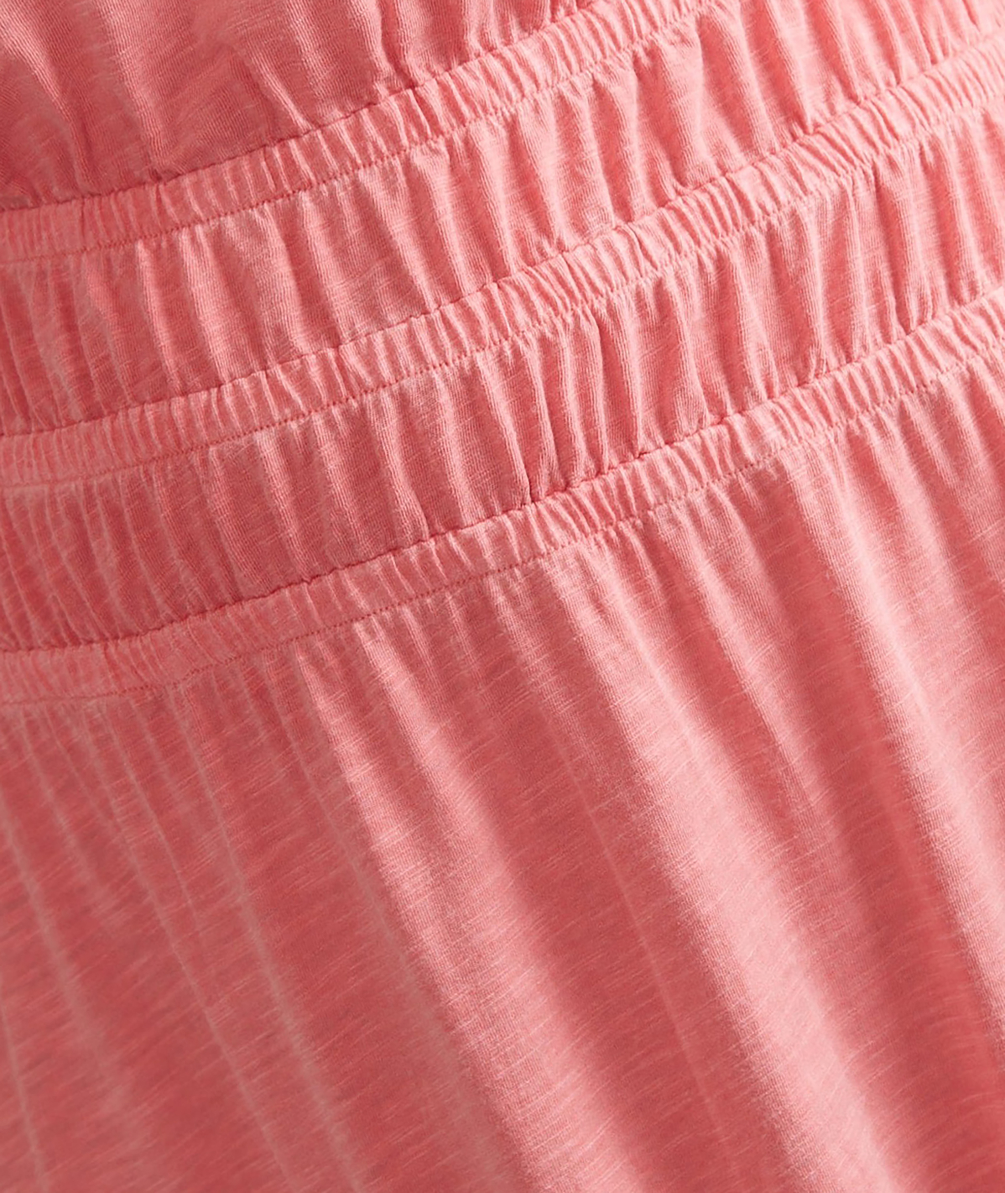 Pink Smocked Waist Midi Dress