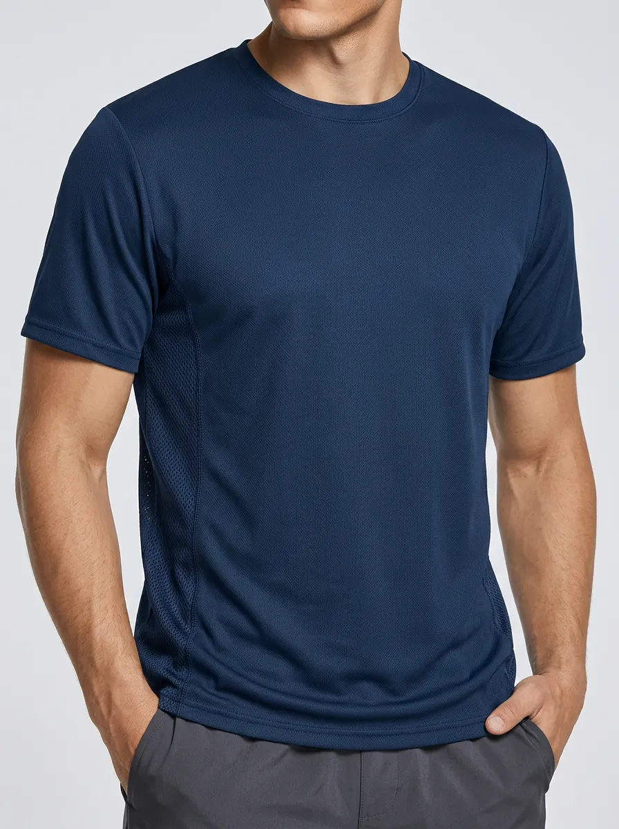 Men's Mesh-Panel Crew-Neck T-Shirt