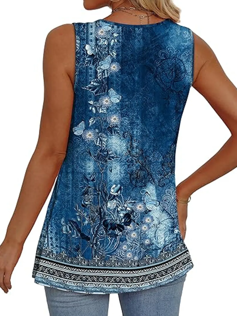 Womens Tank Tops 2025 Flowy Peplum Tops For Women Dressy Sleeveless V Neck Babydoll Tank Tops