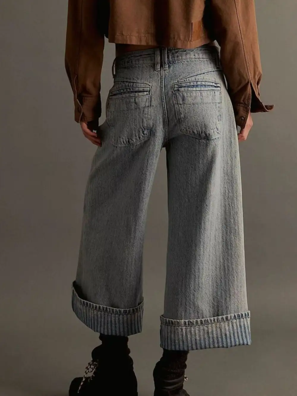 Utility Wide Leg Denim Jeans