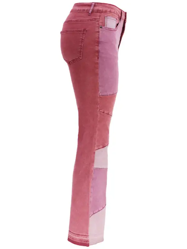Flare Leg Washed Denim Jeans