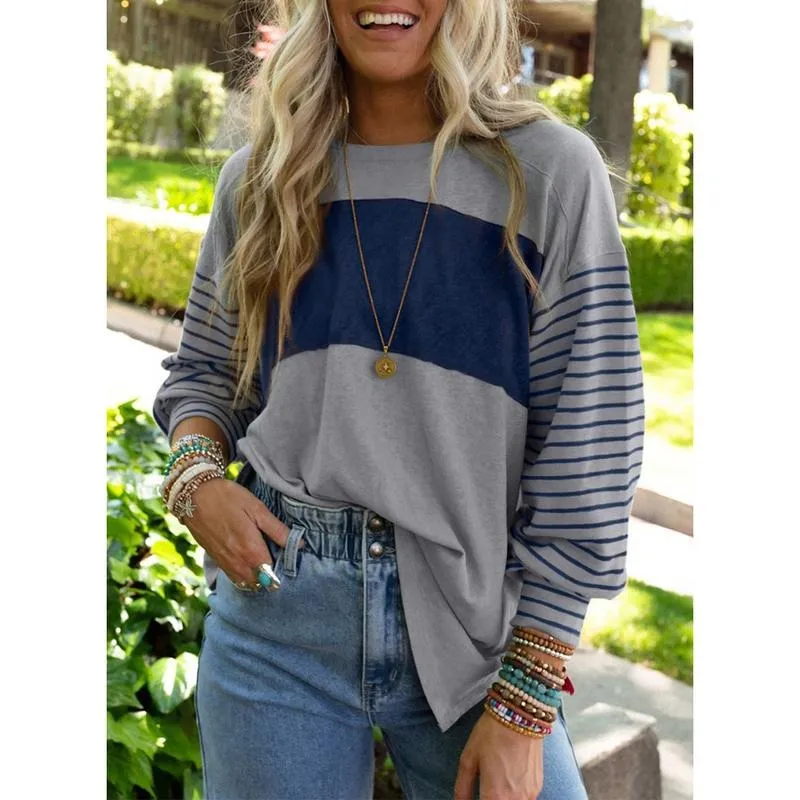 Womens Casual Color Block Shirts