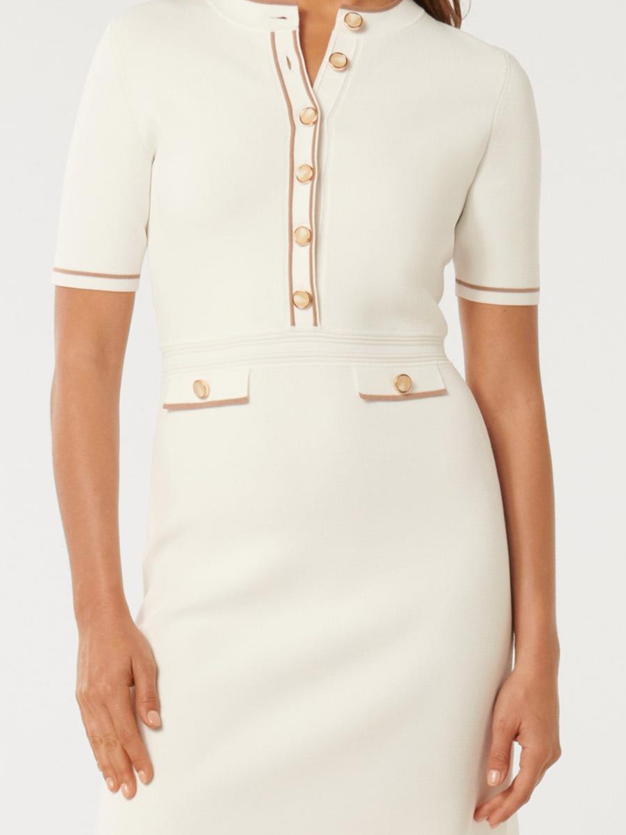 Beige Knit Mini Dress