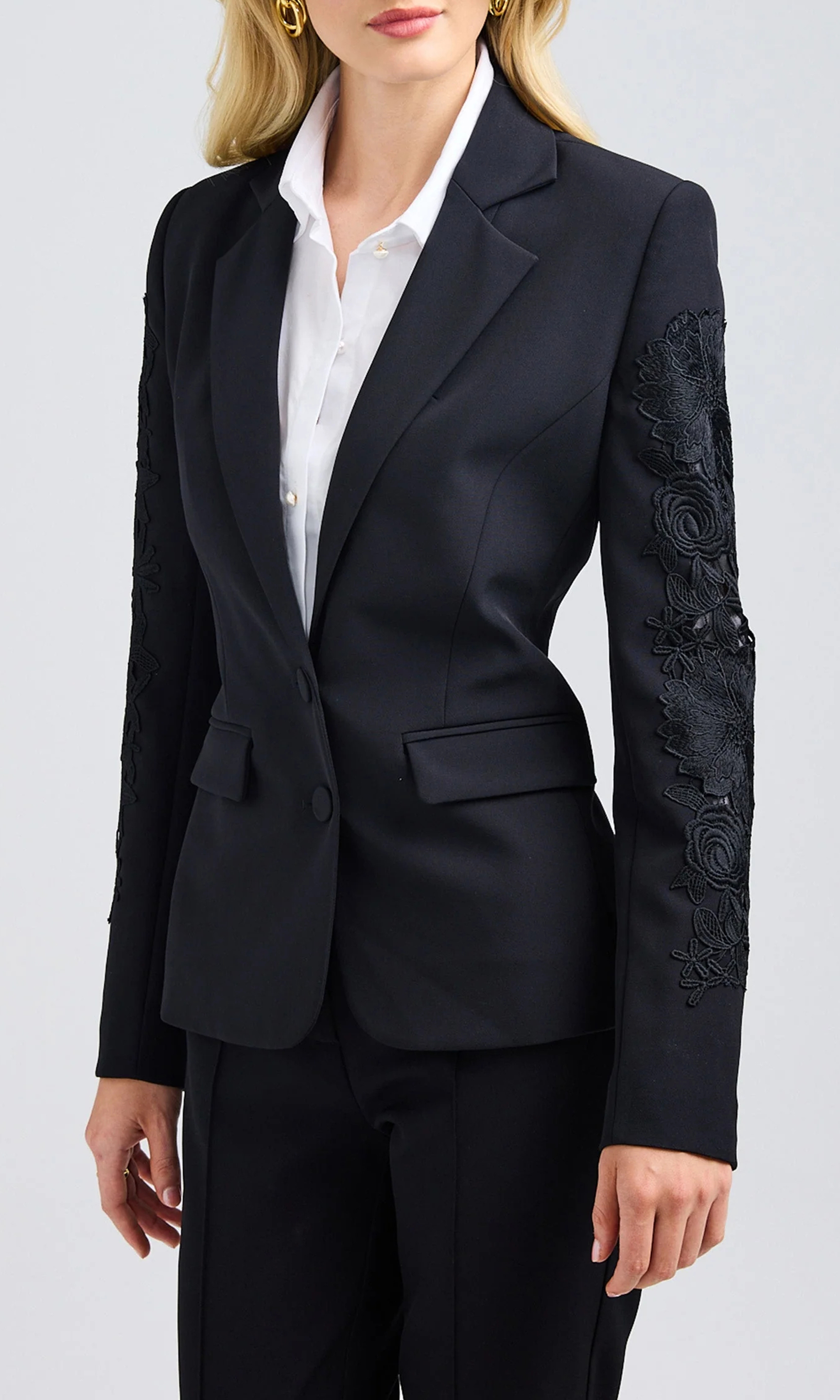 Black Lace Combo Blazer
