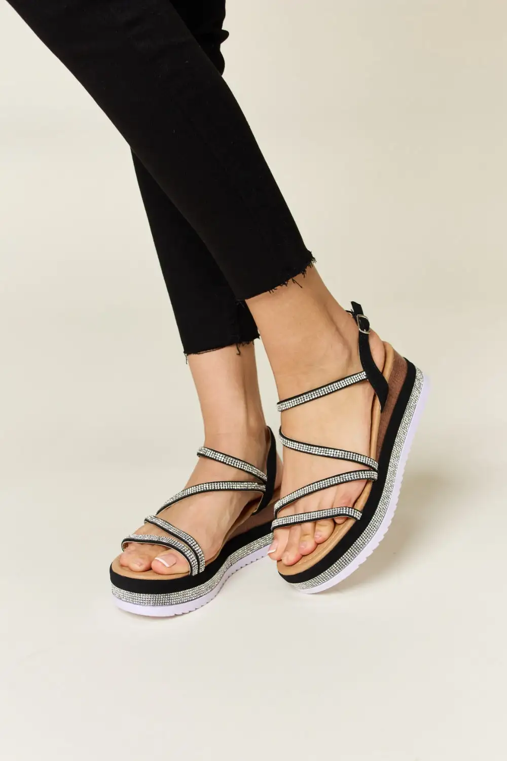 Everyday Wedge Rhinestone Sandals