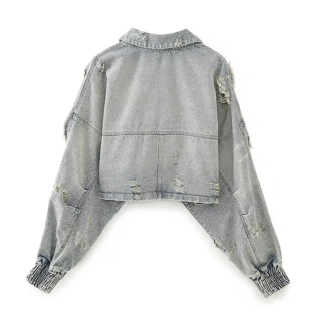 Soft Denim Casual Outerwear Jacket