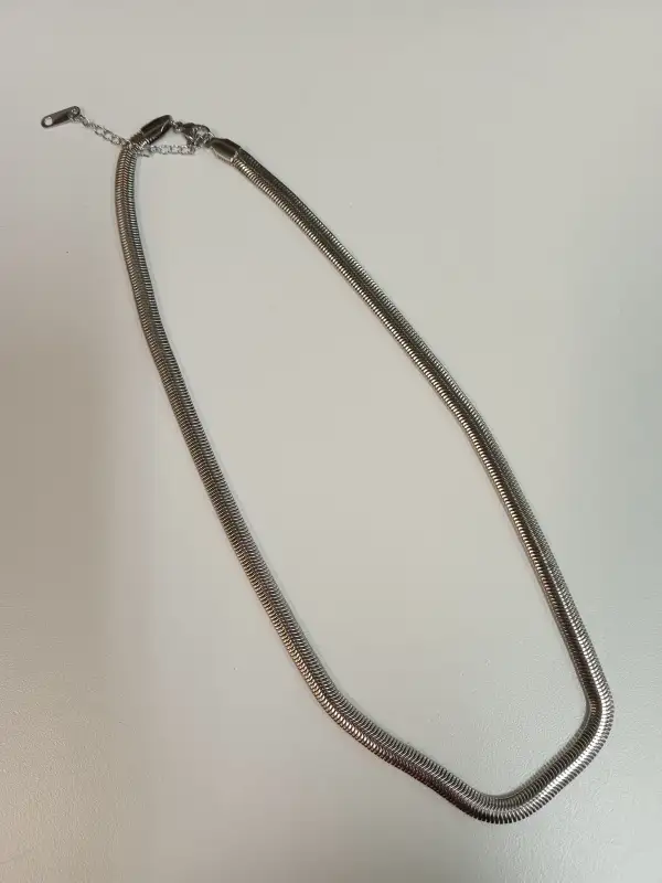 Stainless Herringbone Chain Necklace