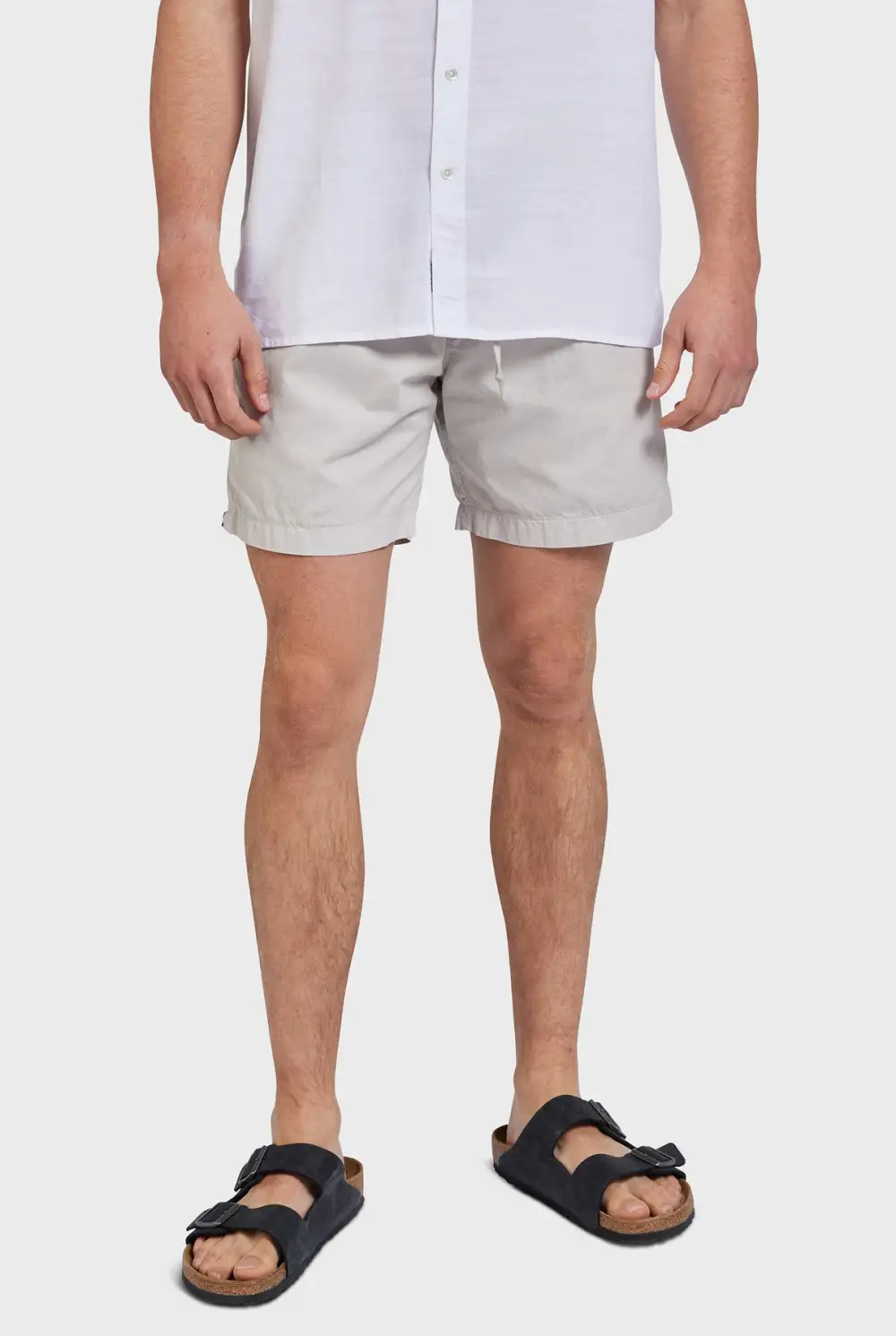 Off White Linen Drawstring Short