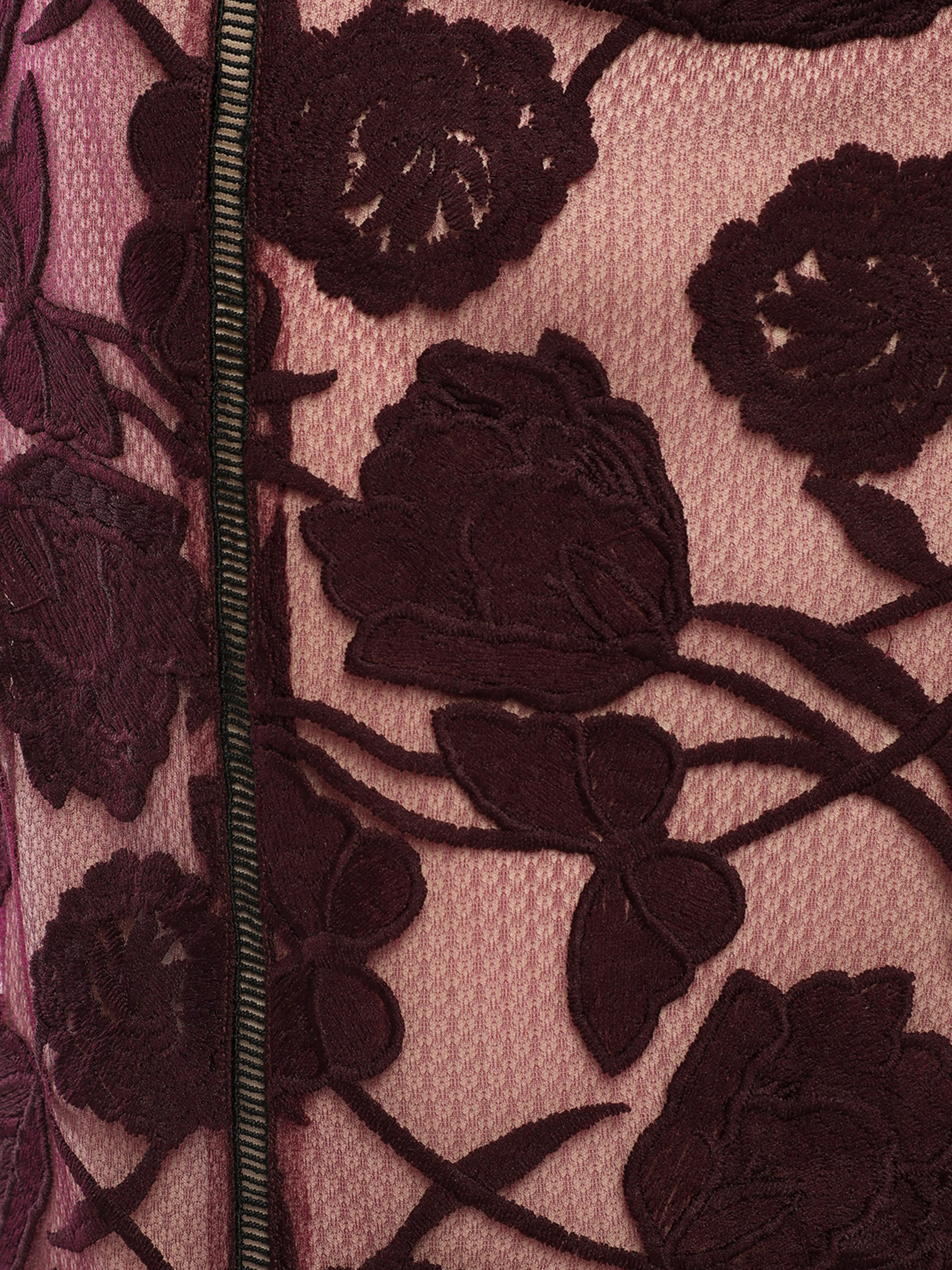 Navy Blue Floral Mesh Lace Trumpet Midi Dress