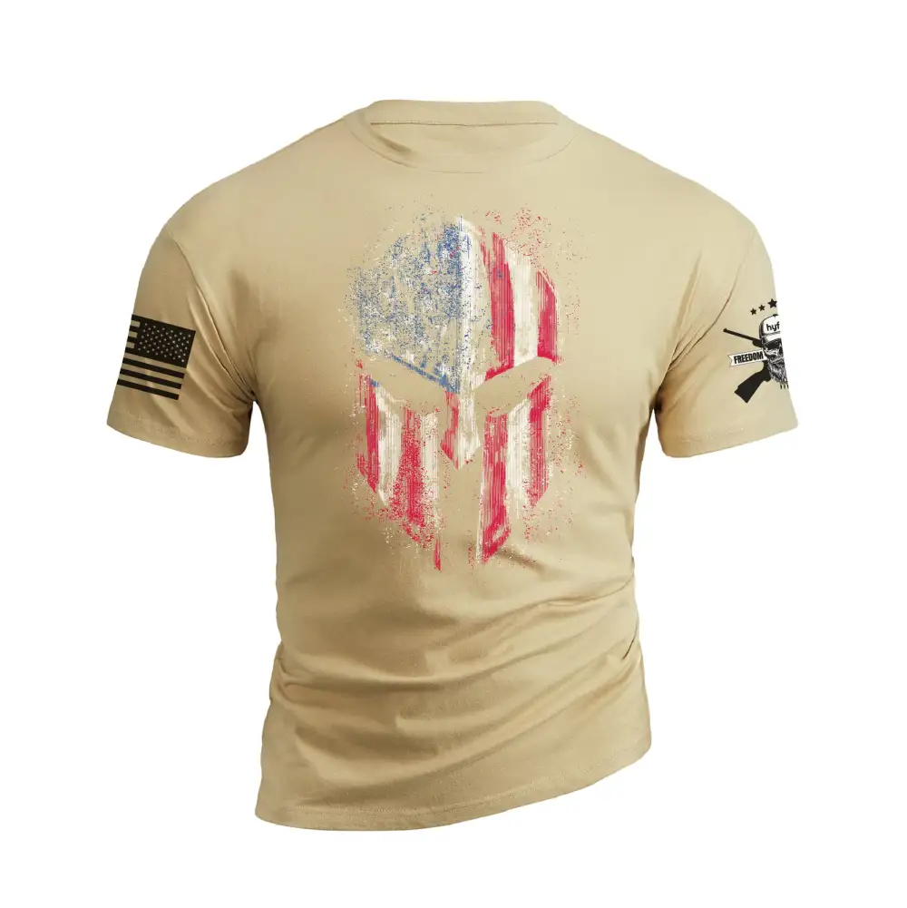 RETRO SPARTAN USA FLAG 100% COTTON GRAPHIC TEE
