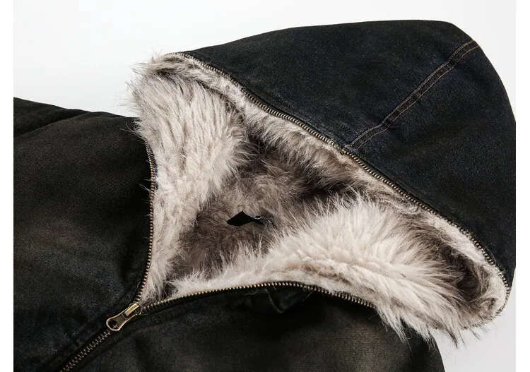 Washed Denim High-Neck Jacket