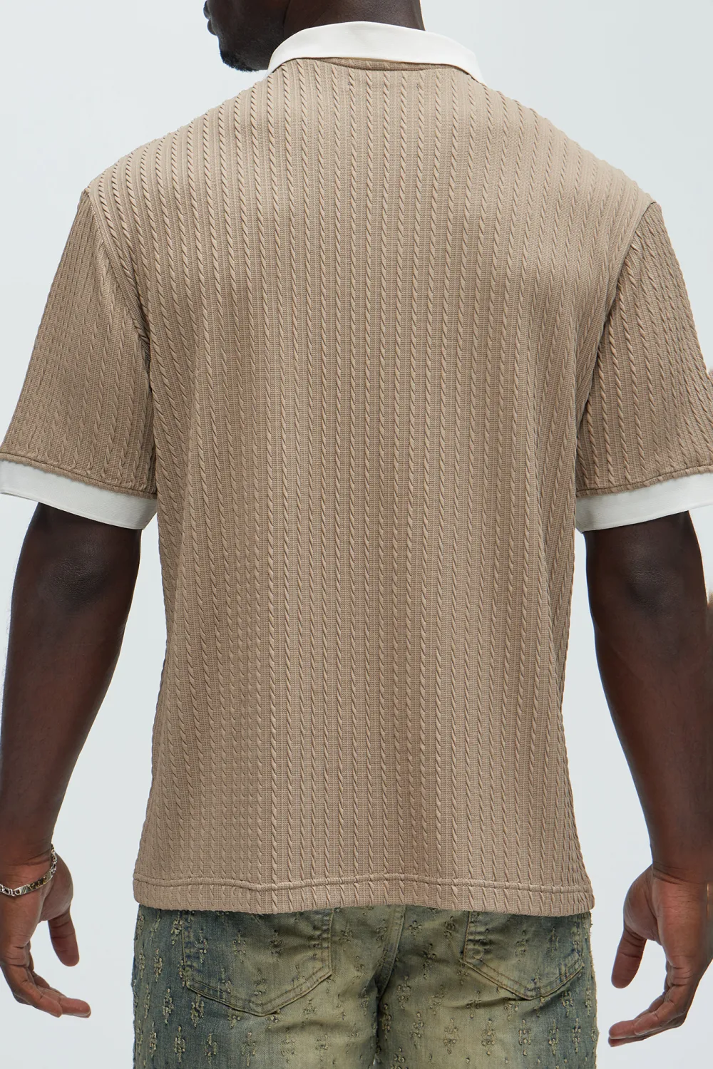 Color Block Textured Polo