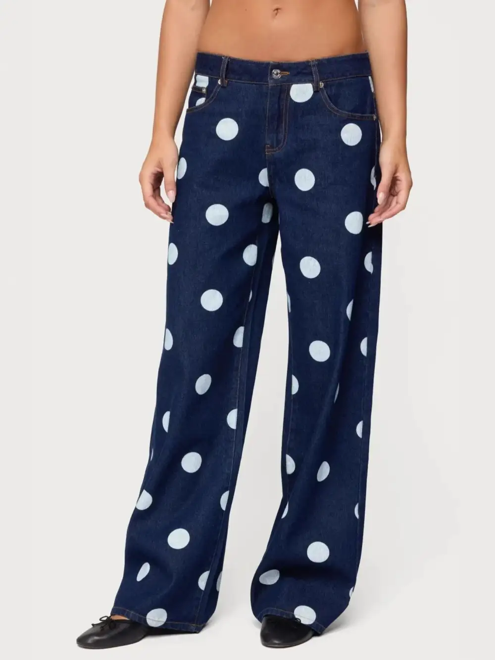 Relaxed Wide Leg Denim Jeans