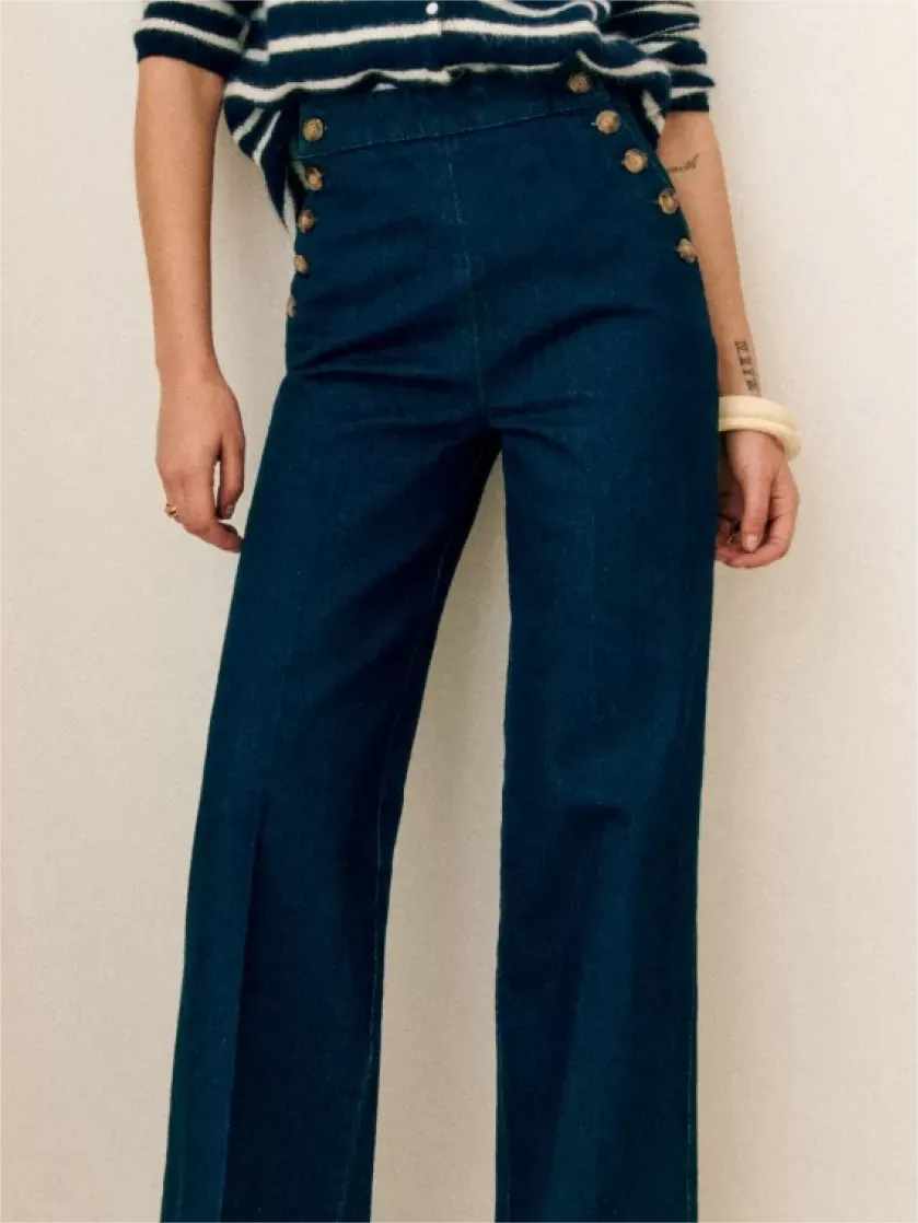 Double Button Placket Denim