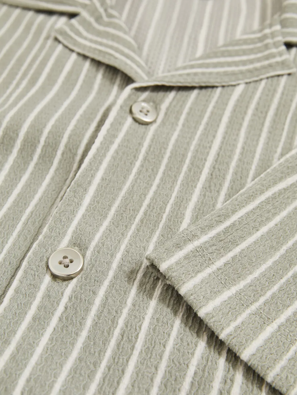 Vintage Striped Cuban Collar Men's Shirt