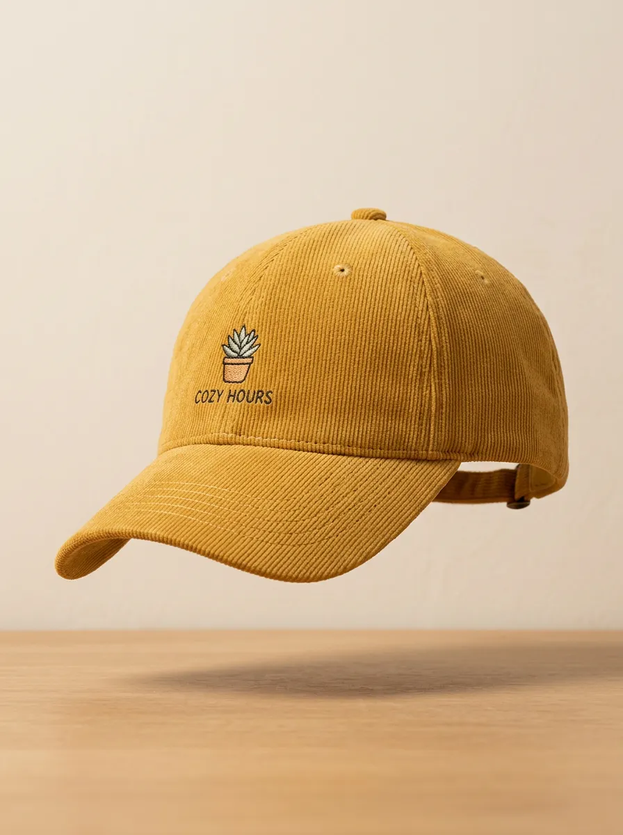 Classic Plant-Lover Corduroy Embroidered Unisex Baseball Cap