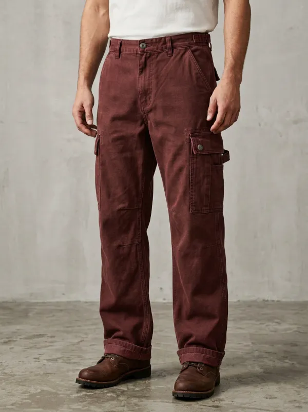 Men's Military Style Olive Green Multi-Pocket Cargo Pants