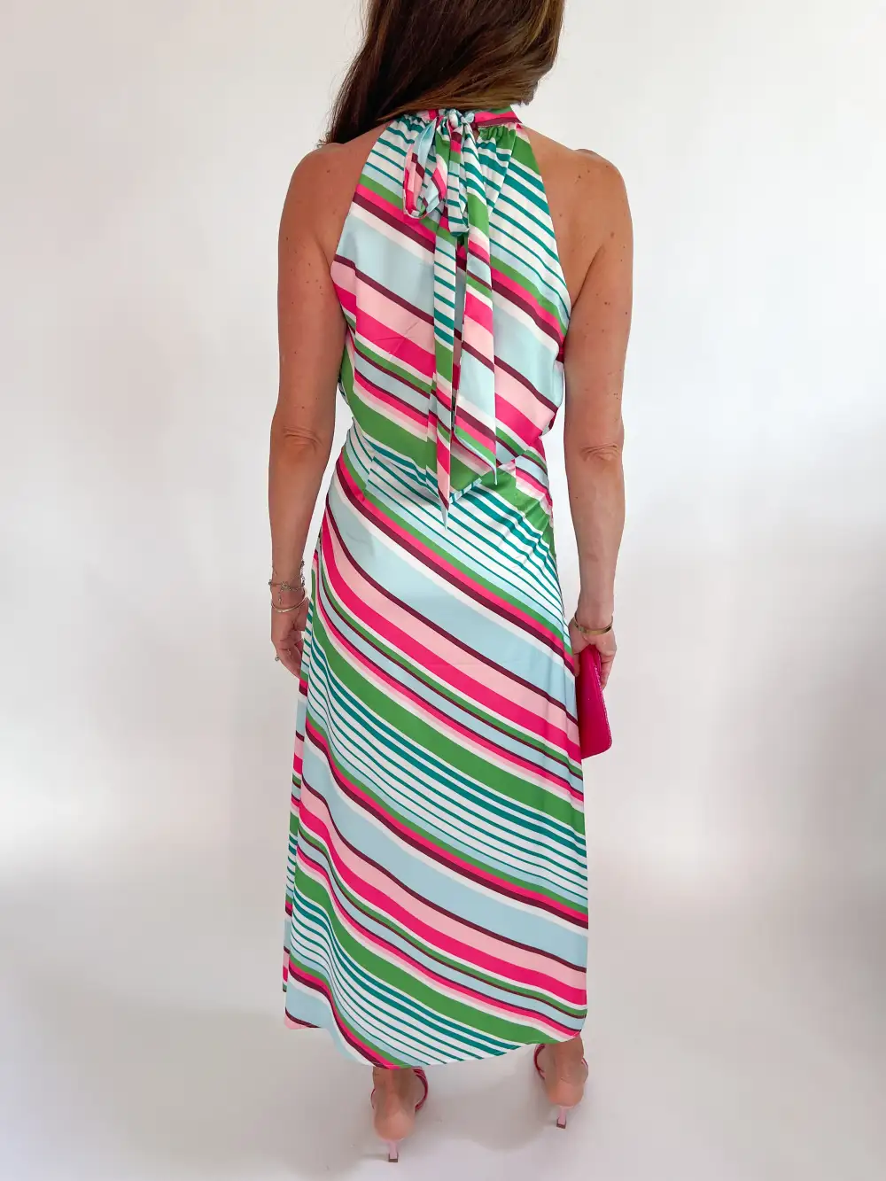 Striped Zip Maxi Skirt