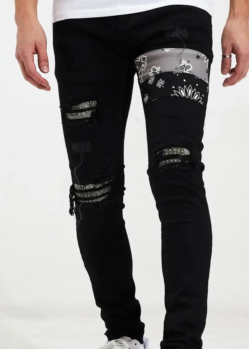 Paisley Patchwork Skinny Jeans
