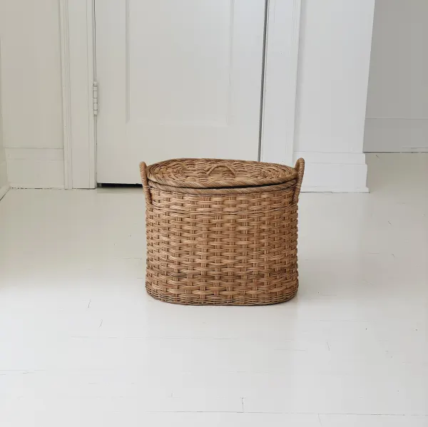 Oval Lidded Woven Baskets