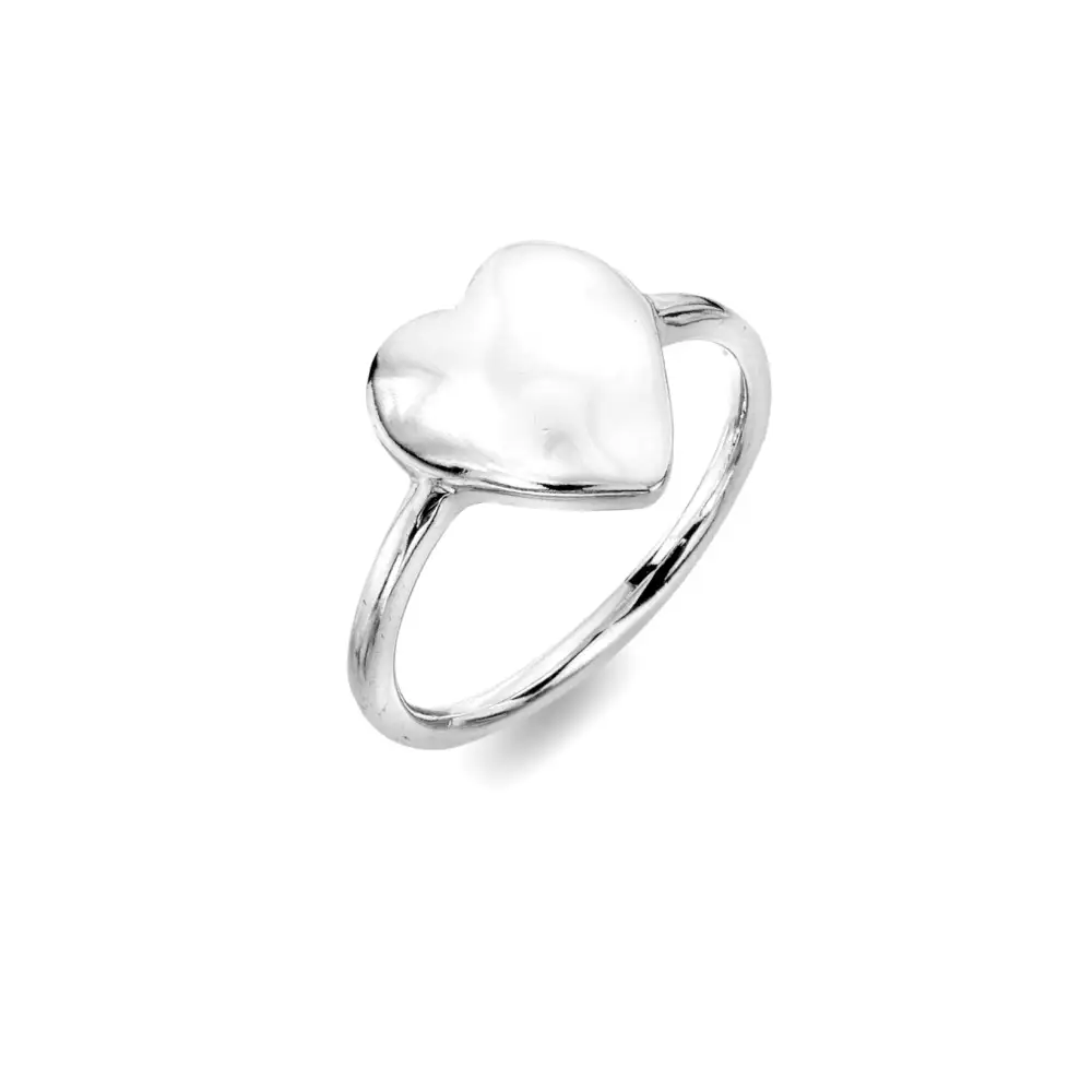 Engravable Heart Textured Ring