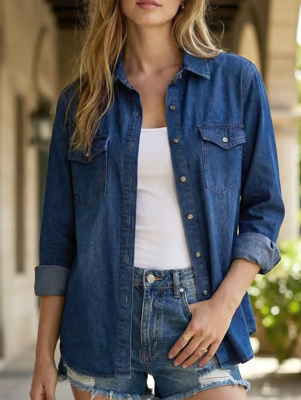Washed Denim Cardigan Long Sleeve Jacket