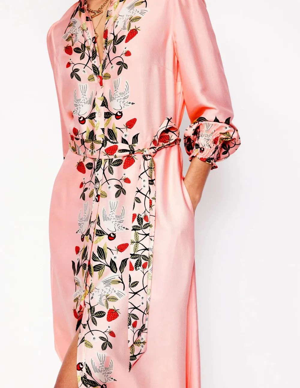 Ruby Collarless Shirt Dress