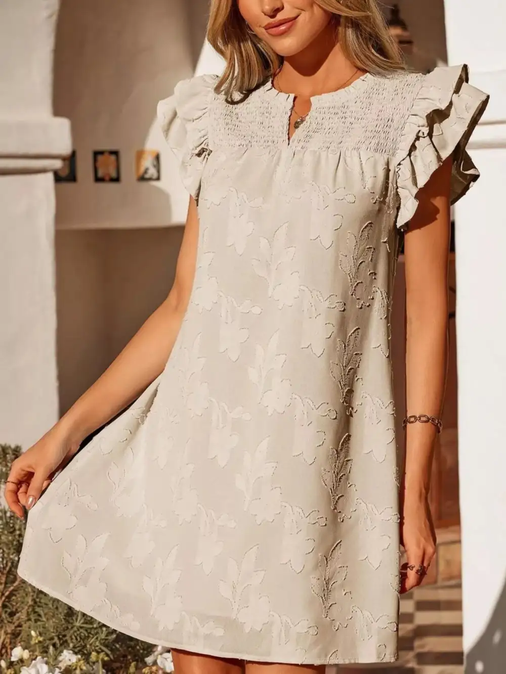 Floral Ruffle Mini Dress