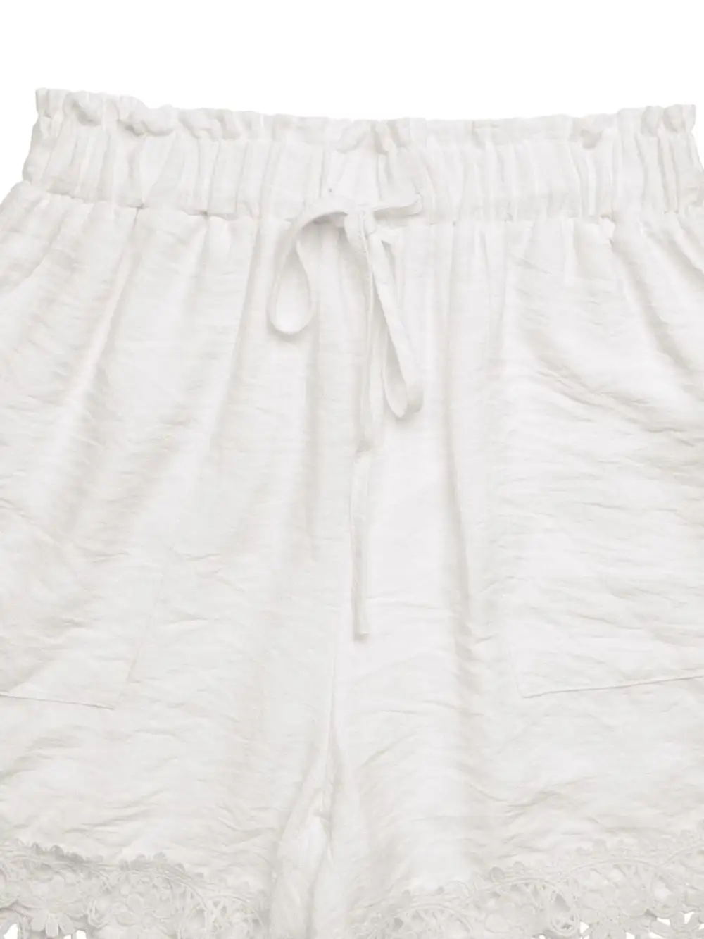 Drawstring Lace Trim Shorts