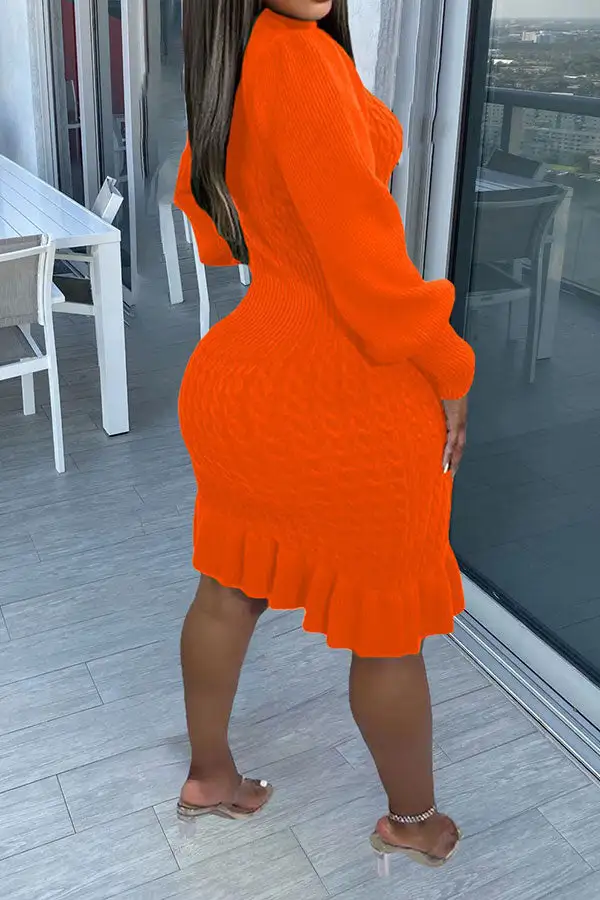 Elegant Ruffle Midi Dress