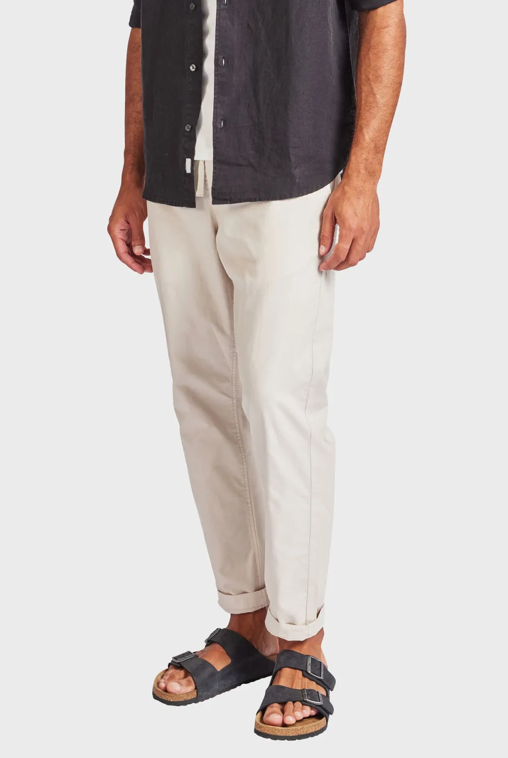 Linen Blend Straight Leg Trousers
