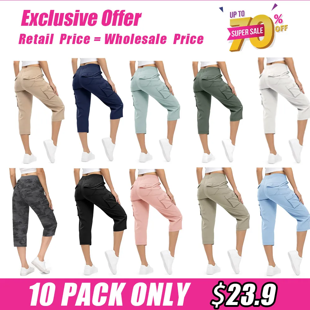 Women's Lightweight Hiking Capris: Quick-Dry, 6 Pockets, Loose Fit