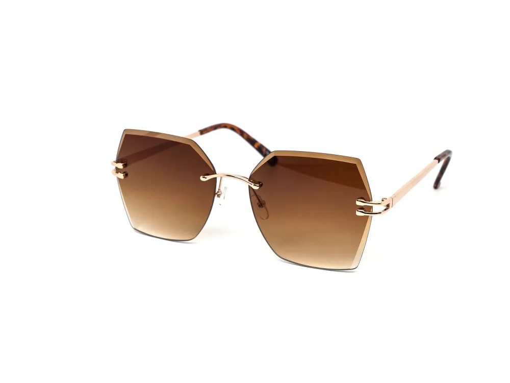 12-Pack Rimless Metal Gradient Sunglasses